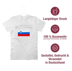 Shirtracer T-Shirt Slovenija Schriftzug mit Flagge Slowenien Slovenia 2024 Fussball EM Fanartikel 