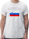 Shirtracer T-Shirt Slovenija Schriftzug mit Flagge Slowenien Slovenia 2024 Fussball EM Fanartikel 