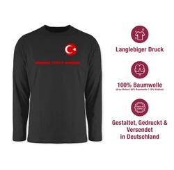 Shirtracer Rundhalsshirt Türkei Trikot Wappen Fanartikel 2024 Grau/Dunkelgrau/Lila