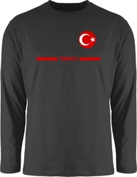 Shirtracer Rundhalsshirt Türkei Trikot Wappen Fanartikel 2024 Grau/Dunkelgrau/Lila