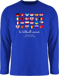 Shirtracer Rundhalsshirt Im Fußball Vereint Deutschland EM 2024 Fanartikel Blau/Dunkelblau
