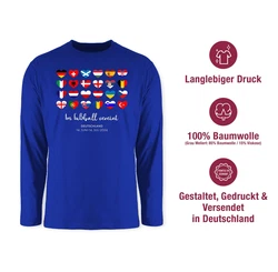 Shirtracer Rundhalsshirt Im Fußball Vereint Deutschland EM 2024 Fanartikel Blau/Dunkelblau