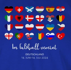 Shirtracer Rundhalsshirt Im Fußball Vereint Deutschland EM 2024 Fanartikel Blau/Dunkelblau