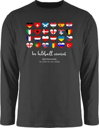 Shirtracer Rundhalsshirt Im Fußball Vereint Deutschland EM 2024 Fanartikel Mischfarben/Dunkelgrau/Schwarz/Grau