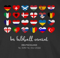Shirtracer Rundhalsshirt Im Fußball Vereint Deutschland EM 2024 Fanartikel Mischfarben/Dunkelgrau/Schwarz/Grau