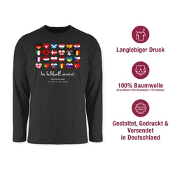 Shirtracer Rundhalsshirt Im Fußball Vereint Deutschland EM 2024 Fanartikel Mischfarben/Dunkelgrau/Schwarz/Grau