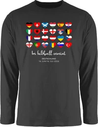 Shirtracer Rundhalsshirt Im Fußball Vereint Deutschland EM 2024 Fanartikel Mischfarben/Dunkelgrau/Schwarz/Grau
