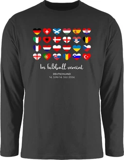 Shirtracer Rundhalsshirt Im Fußball Vereint Deutschland EM 2024 Fanartikel Mischfarben/Dunkelgrau/Schwarz/Grau Shirtracer Rundhalsshirt Im Fußball Vereint Deutschland EM 2024 Fanartikel Mischfarben/Dunkelgrau/Schwarz/Grau
