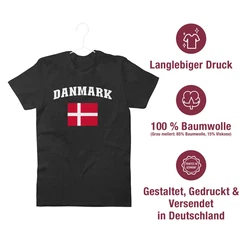 Shirtracer T-Shirt Danmark Schriftzug mit Flagge 2024 Fußball EM Fanartikel 