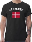 Shirtracer T-Shirt Danmark Schriftzug mit Flagge 2024 Fußball EM Fanartikel 