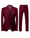Allthemen Anzug Slim Fit Einreihig Businessanzug Dunkelrot/Rot/Bordeaux/Lila/Rosa
