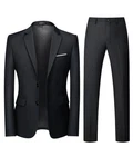 Allthemen Anzug Slim Fit Einreihig Businessanzug Dunkelblau/Schwarz/Dunkelgrau