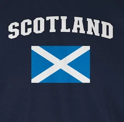 Shirtracer T-Shirt Schottland Schriftzug mit Flagge (2024) Blau/Dunkelblau