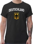 Shirtracer T-Shirt Deutschland Wappen mit Bundesadler Grau/Creme/Schwarz
