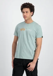 Alpha Industries T-Shirt Alpha Label T Grün/Hellgrün/Hellblau