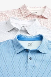 Next Poloshirt Poloshirts aus Jersey im 3er-Pack Hellblau/Blau/Weiß/Mischfarben