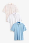 Next Poloshirt Poloshirts aus Jersey im 3er-Pack Hellblau/Blau/Weiß/Mischfarben