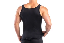 HERMKO Achselhemd Tank Top Herren 3000 Schwarz/Rot