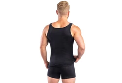 HERMKO Achselhemd Tank Top Herren 3000 Schwarz/Rot