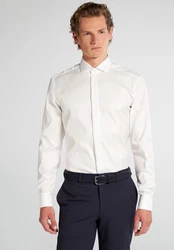 Eterna Langarmhemd SLIM FIT NON IRON Weiß/Creme