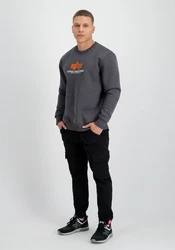 Alpha Industries Sweatshirt Basic Sweater Rubber Hellgrau/Dunkelgrau/Rot/Grau
