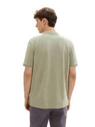 TOM TAILOR Denim Poloshirt mit Logo-Print Khaki/Grün/Hellgrün