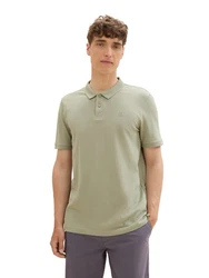TOM TAILOR Denim Poloshirt mit Logo-Print Khaki/Grün/Hellgrün