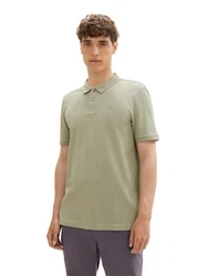 TOM TAILOR Denim Poloshirt mit Logo-Print Khaki/Grün/Hellgrün