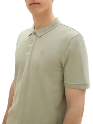 TOM TAILOR Denim Poloshirt mit Logo-Print Khaki/Grün/Hellgrün