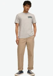 Superdry T-Shirt Embroider Superstate Logo Tee Khaki/Grau/Hellgrau/Beige