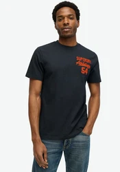 Superdry T-Shirt Embroider Superstate Logo Tee Blau