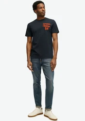 Superdry T-Shirt Embroider Superstate Logo Tee Blau
