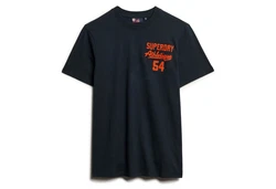 Superdry Kurzarmshirt Embroider Superstate Logo Tee Blau
