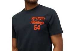 Superdry Kurzarmshirt Embroider Superstate Logo Tee Blau