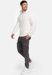 Indicode Hoodie Kapuzenpullover Simpson Weiß/Creme/Grau
