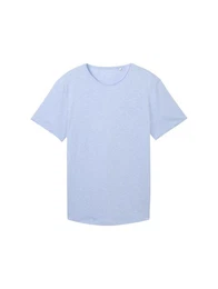 T-Shirt T-Shirt in Melange Optik mit Logo Stickerei