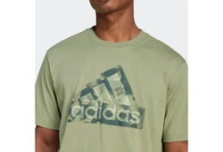 adidas Sportswear T-Shirt FI LOGO T Dunkelgrün/Grün/Neonfarben