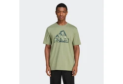 adidas Sportswear T-Shirt FI LOGO T Dunkelgrün/Grün/Neonfarben