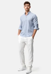 Indicode Langarmhemd Brayden Blau/Hellblau/Dunkelblau