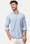 Indicode Langarmhemd Brayden Blau/Hellblau/Dunkelblau