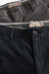 Next Chinohose Slim Fit Chinohose (2-tlg) Khaki/Dunkelgrau/Grau
