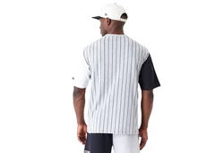 New Era T-Shirt NBA Bronet Half Pinstrip h.grey/blk
