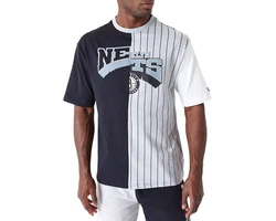 New Era T-Shirt NBA Bronet Half Pinstrip h.grey/blk
