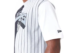 New Era T-Shirt NBA Bronet Half Pinstrip h.grey/blk