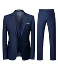 Allthemen Anzug Set Slim Fit ein Knopf Anzug für Hochzeit und Business Dunkelblau