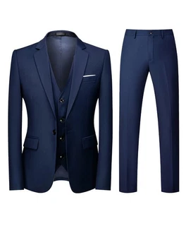 Allthemen Anzug Set Slim Fit ein Knopf Anzug für Hochzeit und Business Dunkelblau Allthemen Anzug Set Slim Fit ein Knopf Anzug für Hochzeit und Business Dunkelblau