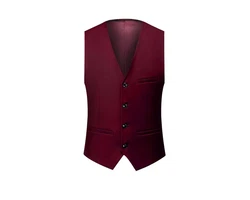 Allthemen Anzug Set Slim Fit ein Knopf Anzug für Hochzeit und Business Dunkelrot/Bordeaux/Rot