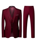 Allthemen Anzug Set Slim Fit ein Knopf Anzug für Hochzeit und Business Dunkelrot/Bordeaux/Rot