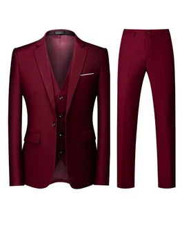 Allthemen Anzug Set Slim Fit ein Knopf Anzug für Hochzeit und Business Dunkelrot/Bordeaux/Rot Allthemen Anzug Set Slim Fit ein Knopf Anzug für Hochzeit und Business Dunkelrot/Bordeaux/Rot