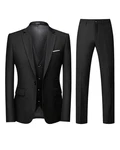 Allthemen Anzug Set Slim Fit ein Knopf Anzug für Hochzeit und Business Schwarz/Dunkelgrau